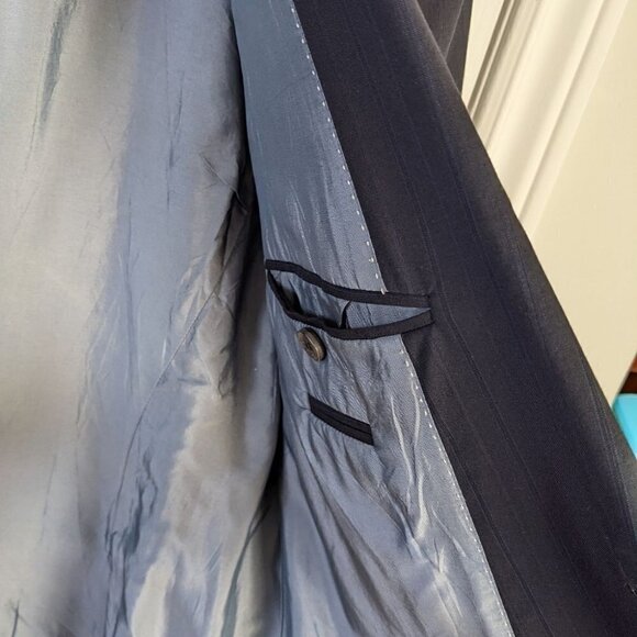 HUGO Boss Wool Suit Blazer Navy 100% Wool 44R US - Picture 2 of 15